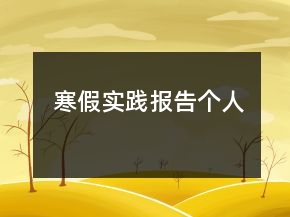 寒假实践报告个人