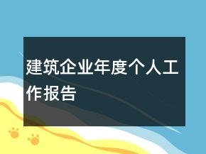 建筑企业年度个人工作报告