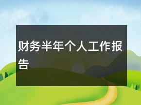 财务半年个人工作报告