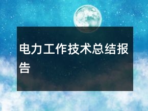 电力工作技术总结报告