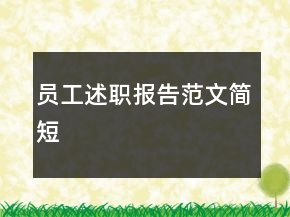 员工述职报告范文简短