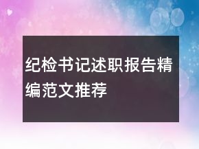 纪检书记述职报告精编范文推荐