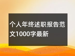 个人年终述职报告范文1000字最新