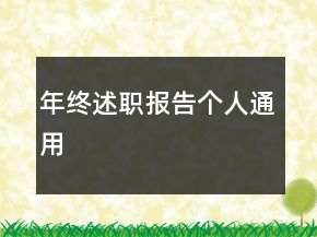 年终述职报告个人通用