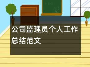 公司监理员个人工作总结范文