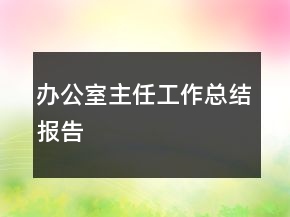 办公室主任工作总结报告