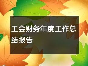 工会财务年度工作总结报告