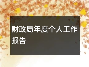 财政局年度个人工作报告
