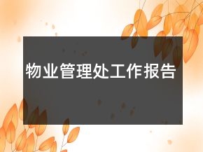 物业管理处工作报告
