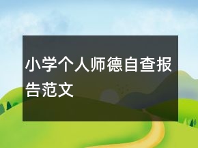 小学个人师德自查报告范文