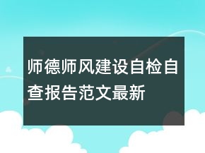 师德师风建设自检自查报告范文最新