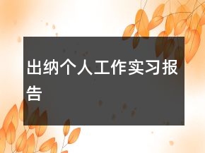 出纳个人工作实习报告