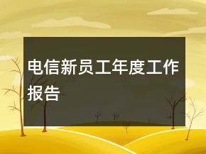 电信新员工年度工作报告