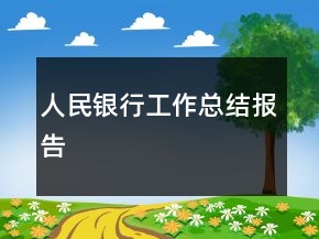 人民银行工作总结报告