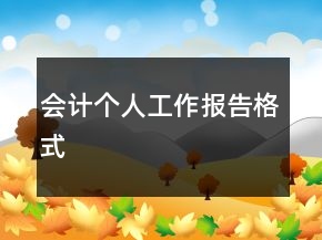 会计个人工作报告格式