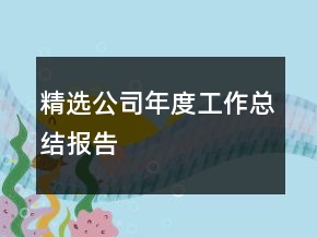 精选公司年度工作总结报告