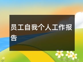 员工自我个人工作报告