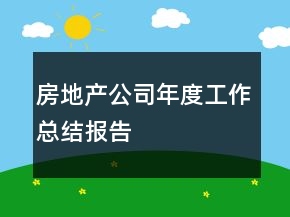 房地产公司年度工作总结报告