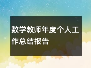 数学教师年度个人工作总结报告