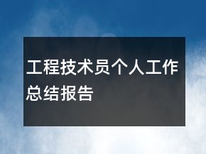 工程技术员个人工作总结报告