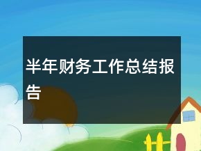 半年财务工作总结报告