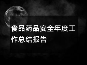 食品药品安全年度工作总结报告