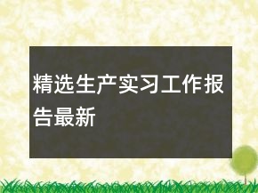 精选生产实习工作报告最新