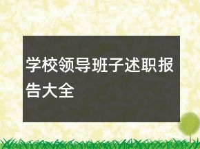 学校领导班子述职报告大全