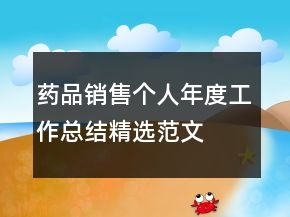 药品销售个人年度工作总结精选范文