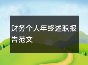 财务个人年终述职报告范文