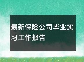 最新保险公司毕业实习工作报告
