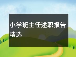 小学班主任述职报告精选