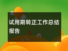 试用期转正工作总结报告