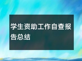 学生资助工作自查报告总结