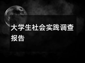 大学生社会实践调查报告