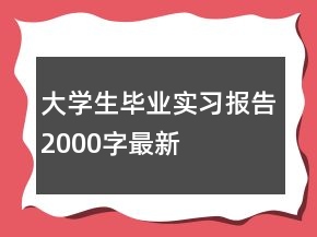 大学生毕业实习报告2000字最新