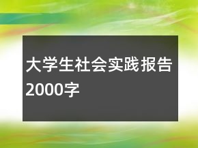 大学生社会实践报告2000字