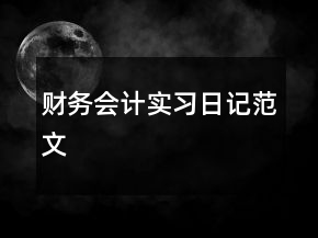 财务会计实习日记范文