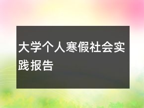 大学个人寒假社会实践报告
