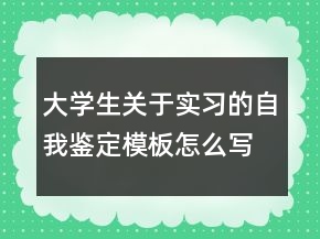 大学生关于实习的自我鉴定模板怎么写