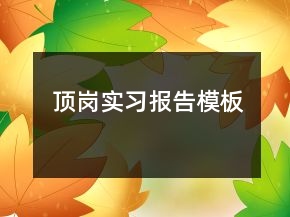 顶岗实习报告模板