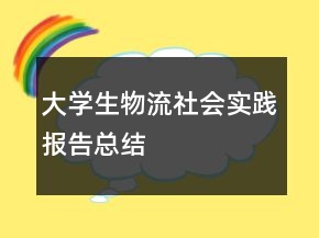 大学生物流社会实践报告总结