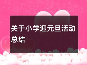 关于小学迎元旦活动总结