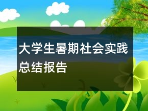 大学生暑期社会实践总结报告