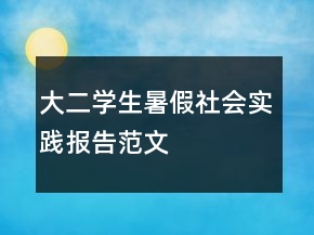 大二学生暑假社会实践报告范文