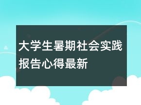 大学生暑期社会实践报告心得最新