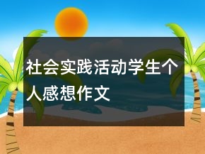 社会实践活动学生个人感想作文