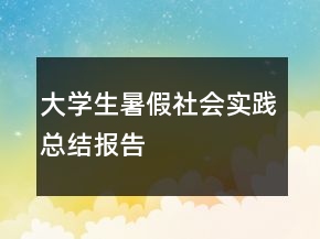 大学生暑假社会实践总结报告