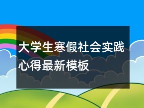 大学生寒假社会实践心得最新模板