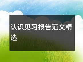 认识见习报告范文精选